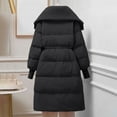 thumbnail image 3 of Ahdbta Women's Puffer Jackets Long Sleeve Knitted Patchwork Lapel Coats Drawstring Waisted Button Zipper Outwears with Pockets, 3 of 5