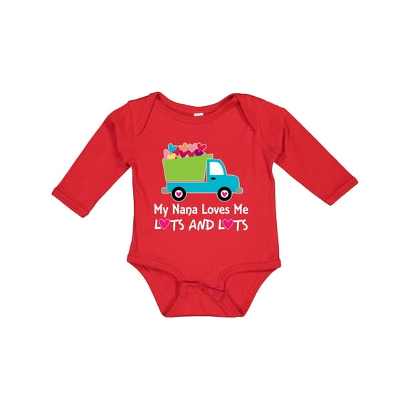 Inktastic Nana Loves Me Grandson Boys Boys Long Sleeve Baby Bodysuit