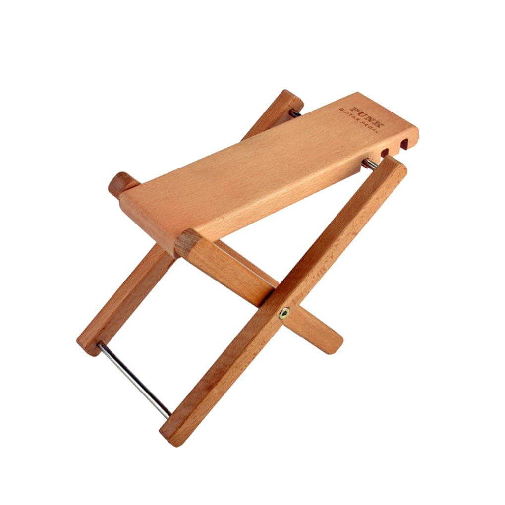 WHAMVOX Guitar Footstool Bamboo Wood Color Guitar Accessories 1Set 10.6x5.1x0.8in