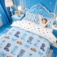 thumbnail image 3 of meiyoeat Blue Coquette Bow Bedding,Western Cow Print Cowgirl Boots Duvet Cover Full For Girl,Reversible,3pcs,1 Duvet Cover and 2 Pillowcases, 3 of 6
