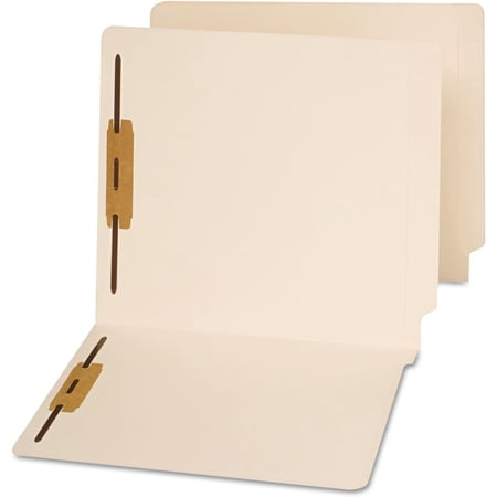 UNV13120 Reinforced Straight End Tab 2-Fastener File Folders - Letter, Manila (50/Box)