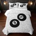 thumbnail image 2 of Erosebridal Lucky 8 Bed Spread Queen Snow Leopard Queen Coverlet Set, Snow Leopard 3pcs 1 Quilt and 2 Pillowcases, 2 of 7