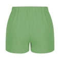 thumbnail image 5 of PUYAHG Women's 7" Linen Cotton Shorts Workout Gym Solid Color Comfortable Elastic Wide Leg Casual Shorts Drawstring High Waisted with Pocket Mint Green,S, 5 of 5