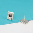 thumbnail image 4 of QQTDFG Solid Sterling Silver Black Ace of Spades Stud Earrings Cards Aces A4198-1 single earring, 4 of 6