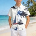 thumbnail image 5 of Ulanda Boys Hawaiian Shirt Short Sleeve Button Down Shirt Casual Floral Tropical Beach Shirts 6-14 Years (White, 9-10 Years), 5 of 7