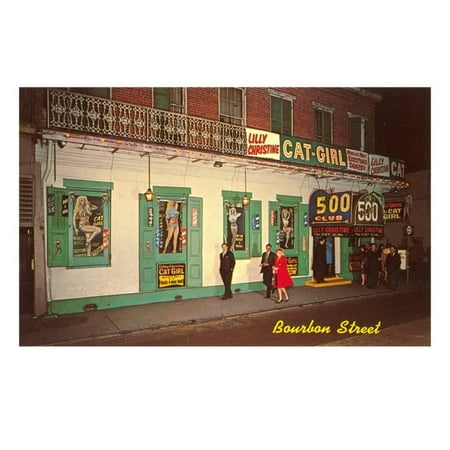 New Orleans Canal Street - Girly Bar, Bourbon Street, New Orleans, Louisiana Print Wall Art