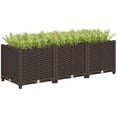 thumbnail image 2 of Outsunny Raised Flower Bed, 4 x 1 x 1 ft Plastic Planter Box with Drainage Holes for Vegetables, Herbs, Flowers & Succulents, Brown, 2 of 9