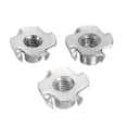 thumbnail image 4 of Uxcell T-nut 120 Pack 1/4"-20, 5/16"-18, 3/8"-16 Zinc Plated Steel 4 Pronged Tee Nuts, 4 of 6