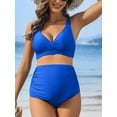 thumbnail image 4 of Ruched V Neck Two Piece Bikini Sets for Maternity Adjustable Straps Pregnancy Bathing Suits, 4 of 7