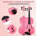 thumbnail image 6 of Alvantor 1/8 Pink Acoustic Violin Set for Kids Ages 4-5 with Case Bow and Rosin, 6 of 12