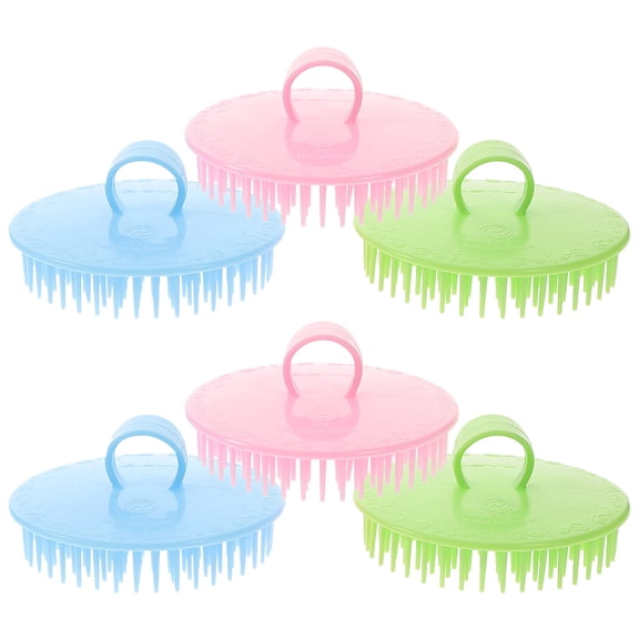 Niceauty 6Set Plastic Shampoo Cleansing Brush for Barber Shop Supplies Blue