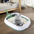 thumbnail image 4 of STARTIST Semi Enclosed Cat Litter Box Durable Deep Toilet Easy to Clean High Sided Green, 4 of 7
