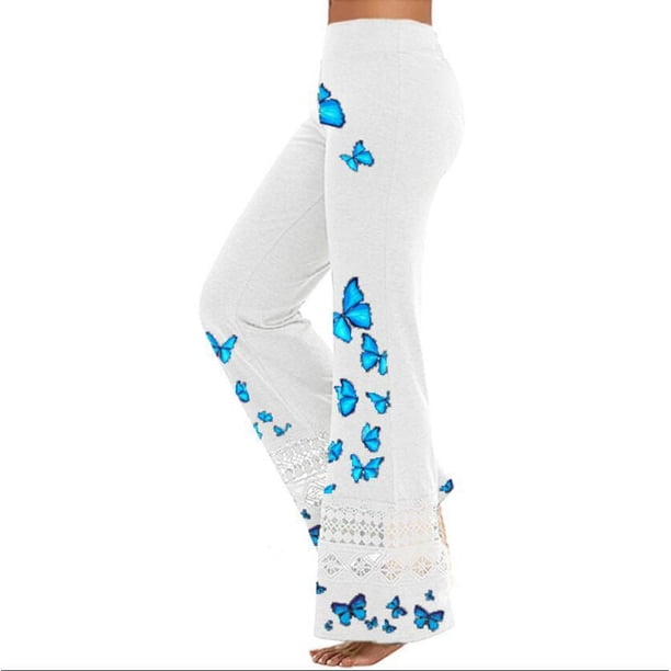 Pantalones holgados e informales con estampado de mariposas para mujer, de verano, de Europa y Estados Unidos, estilo informal y cómodo