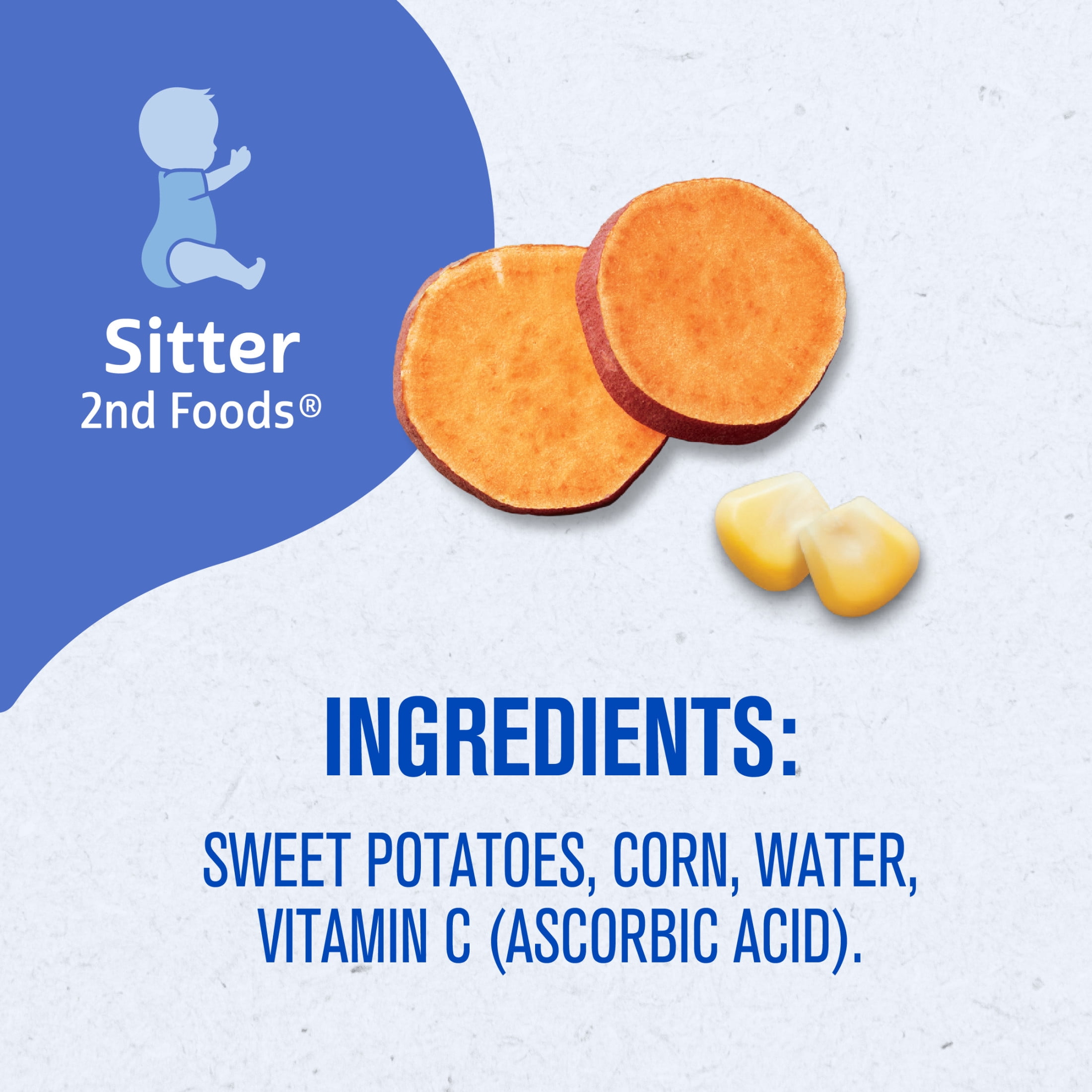 Gerber 2nd Foods Natural for Baby Veggie Power Baby Food, Sweet Potato Corn, 4 oz Tubs (2 Pack)