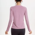 thumbnail image 5 of yillto Womens Yoga Tops Long Sleeve Workout Running Tee Lightweight Breathable Exercise Stretchy Tshirts, 5 of 7