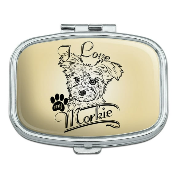 I Love My Morkie Morkshire Terrier Rectangle Pill Case Trinket Gift Box