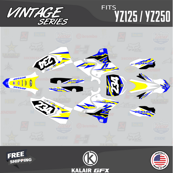 Kalair GFX Graphics Kit for Yamaha YZ250 (2015-2021) Vintage Series