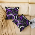 thumbnail image 3 of Purple Pink Grey Black Circle Reversible Throw Pillow Covers Geometric Pillow Covers Home Decor 18 x 18-Inch Abstract Art Square Cushion Covers Set of 4 Decor Modern Striped Art Geometry, 3 of 6