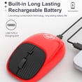 thumbnail image 4 of Wireless Mouse, 2.4GHz Silent Mouse, Cordless Mouse for Laptop, Pc, Desktop, Notebook, Small & Portable, Built-in Rechargeable Battery, Compatible with XP, Windows Macbook,Gifts for Men Women(Red), 4 of 6