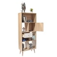 thumbnail image 3 of Librero Top Living Moderno con Estantes Cajón y Puerta Marrón con Detalles Blanco, 3 of 9