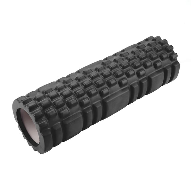 Mini rodillo hueco para yoga, ejercicio, fitness, fisioterapia, columna de masaje (negro)