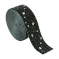 thumbnail image 2 of ERTZAE Velvet Star Wired Ribbon, Luxe Soft Fabric Ribbon, Retro Gold Star Print, Diy Craft Supply, Gift Wrapping Accent, Home Decor Trim, Party Decoration Ribbon, Elegant Velvet Textile Black, 2 of 5