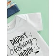 thumbnail image 4 of Newborn Baby Boy Summer Outfits Daddy's Fishing Buddy Short Sleeve Romper + Fishes Pants+ Hat Set Cute Clothes, 4 of 7