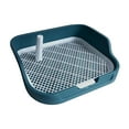 thumbnail image 3 of Inodoro para perros, orinal para perros con poste extraíble, bandeja para orinal de entrenamiento de malla reutilizable para perros pequeños y , azul, 3 of 8