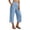 *Light Blue, variant on ClodeEU Women's High Waisted Cropped Wide Leg Linen Pants, Elastic Waist Casual Summer Trousers with Pockets Black,Women's Plus L