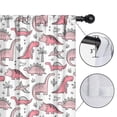 thumbnail image 4 of Blackout Kids Curtains,Pink Dinosaurs Palms Bones Pattern Childrens Insulated Curtains Set Of 2,Bedroom Essentials,Toddler Room Decor 42"x84", 4 of 5