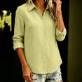 thumbnail image 5 of AKOEE Cotton Button Down Shirts for Women Long Sleeve Dressy Casual Lapel Blouses Plus Size Curved Hem Fall Tops (L, Green), 5 of 6