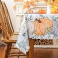 thumbnail image 6 of Fall Tablecloth, Fall Decorations for Home Waterproof Pumpkin Decor Fall Decor Seasonal Thanksgiving Holiday Decor Scallop Edge Table Cover Party Dining Table Decorations 60 x 104 Inch, 6 of 7