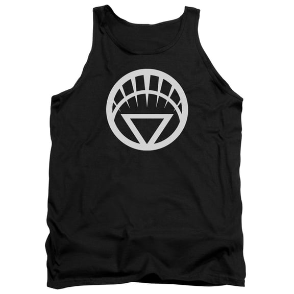 Green Lantern White Emblem Adult Tank Top Black
