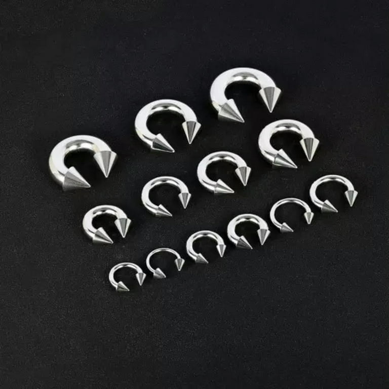 QQTDFG 1 Pair Large Gauge Surgical Steel Nose Septum Ring