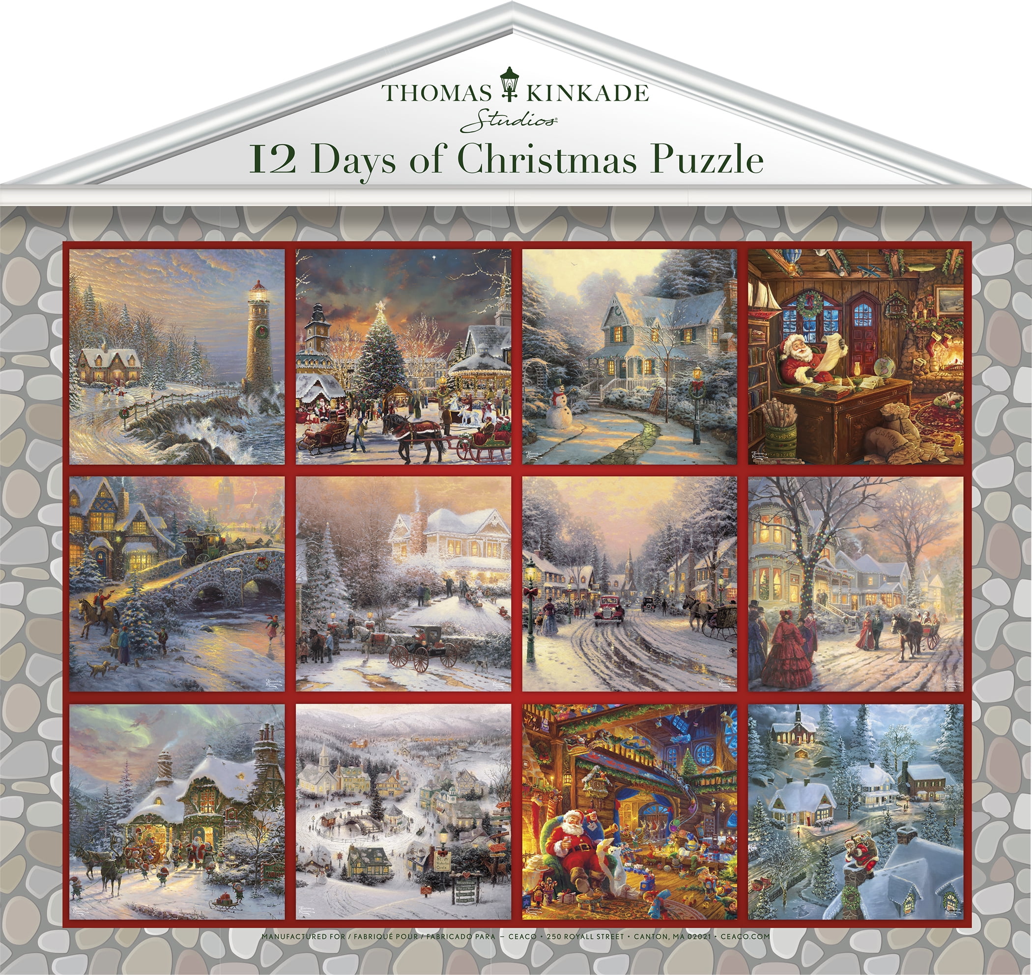 Ceaco Thomas Kinkade 12 Days to Christmas Countdown 12 In 1 Multipack Puzzles