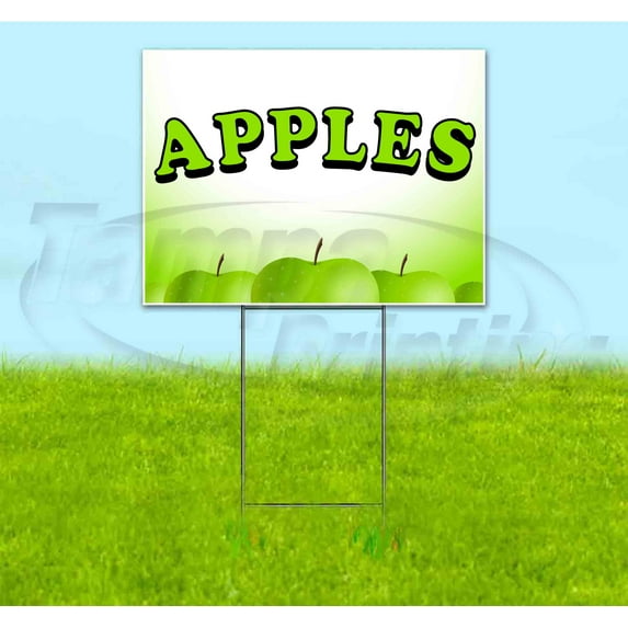 Granny Smith Apples (18" x 24") Yard Sign, Includes Metal Step Stake