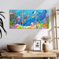 thumbnail image 3 of Elephant Stock Cartoon Underwater Animals Wall Art - Horizontal Multi Panel Canvas - Living Room Wall Decor - Kids And Nursery Multi Panel - Gray And Beige Decor - 26" x 12", 3 of 8
