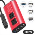 thumbnail image 4 of Inversor de Corriente para Coche de 500 W (CC 12 V A CA 110 V), Convertidor Automático con Enchufe Estándar de EE. UU., 4 of 5