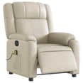 thumbnail image 4 of Sillón reclinable de masaje VidaXL, de piel sintética, color crema, eléctrico, 4 of 9