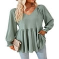 thumbnail image 3 of PENGXIANG Tunique pour Femmes T-Shirts à Manches Longues et Col Rond, 3 of 7