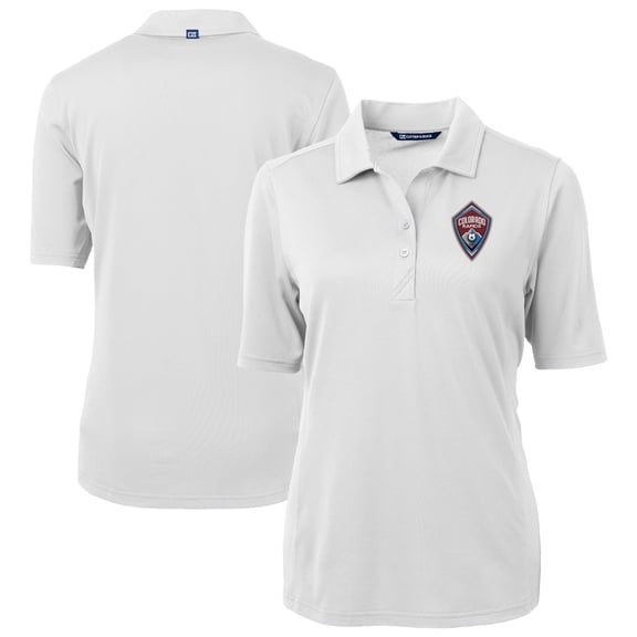Women's-Cutter & Buck  White Colorado Rapids Virtue Eco Pique Recycled Polo