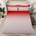 thumbnail image 2 of Homewish Modern Minimalism Desgin Queen Sheet Sets,Gradient Style Flat Sheet,Red Gray Queen Fitted Sheet For Girls Kids,Breathable Home Decor,4pcs, 2 of 7