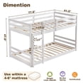 thumbnail image 6 of Twin Over Twin Kids Bunk Bed, UHOMEPRO Solid Wood Floor Bunk Bed for Kids Bedroom, High Safety Rail, Ladder, Heavy Duty Space-Saving Bunk Beds, Convertible into 2 Twin Beds, White, 6 of 8