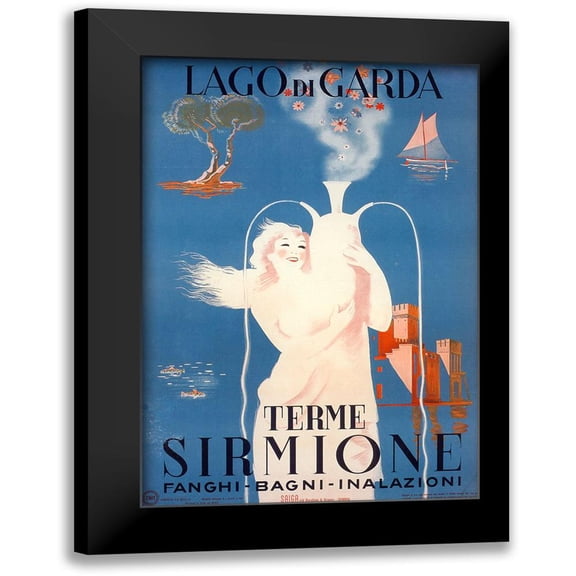 Vintage Apple Collection 11x14 Black Modern Framed Museum Art Print Titled - Terme Sirmione