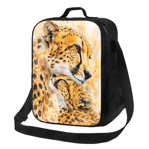 Cheetah Lunch Bag Insulated Thermal Lunch Box with Shoulder Strap & Handle for Women and Men