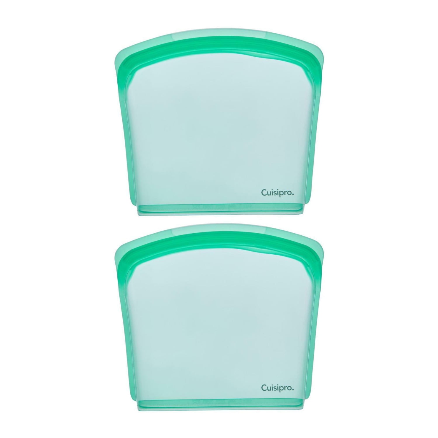 Cuisipro Green Silicone Pack-it Bag (10 x 9-Inch, 67.5 fl oz, Seamless, 2-Pack)