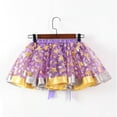 thumbnail image 5 of ZHOGXU Kids Girls Skirt Mesh Elastic Waist Sequins Bowtie Tutu Comfortable Fashion Performance Skirt,Purple,9-11 Years, 5 of 7