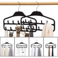 thumbnail image 2 of Belt Hanger Rack Holder 2 Pack, Sturdy Belt Organizer with 360 Degree Swivel, 11 Large Belt Hooks for Closet, Non Slip Rubberized Belt Storage, Black,14 x 0.39 x 11inch, 2 of 9