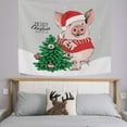 thumbnail image 2 of GZHJMY Tapestry Christmas Pig in Santa's Red Costume Tapestry Wall Hanging Decorative Wall&nbsp;Blanket&nbsp;Bedding Tapestry for Bedroom Living Room Dorm 60"x51" Gift Decor, 2 of 7