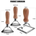 thumbnail image 3 of Ravioli Stamp Ravioli Maker Cutter Stainless Steel Ravioli Mold with Wooden Handle, Used for Making Italian Dumplings, Pasta, Pierogi, Spaghetti, Lasagna and Pies (C-Square), 3 of 5
